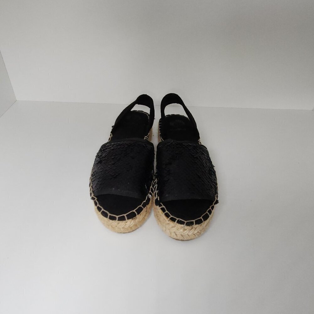 Nalho Sequin Wedge Espadrilles Black Women's Shoe Size 6 US - Picture 6 of 9